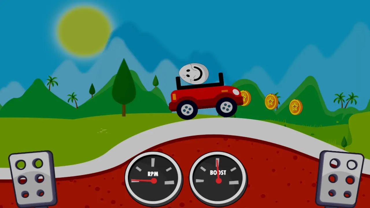 Eggy Car gameplay — balancing the egg on bumpy terrain