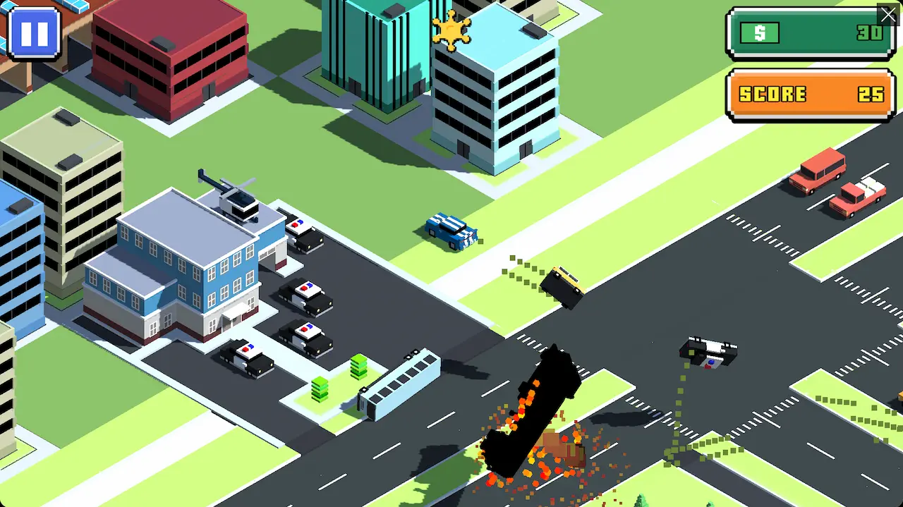 Escape Road gameplay — weaving through traffic with police in pursuit