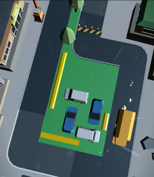 Parking Jam 3D gameplay — grid of jammed cars waiting to be freed